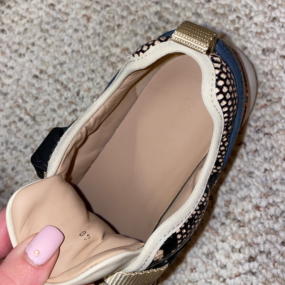 Chloé- authentic designer Sonnie Snakeskin Sneakers multicolored - Picture 8 of 12